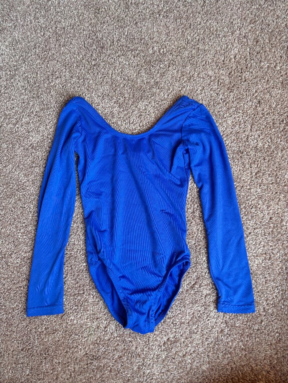 Mondor Jazz Dance Leotard Vibrant Blue Size 6X-7 Long Sleeve